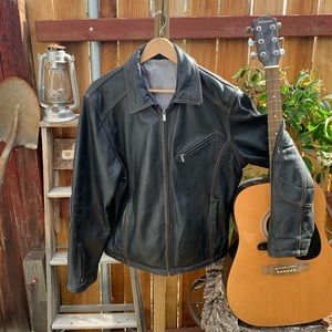 Kenneth Cole Expedition Biker Leather Jacket.